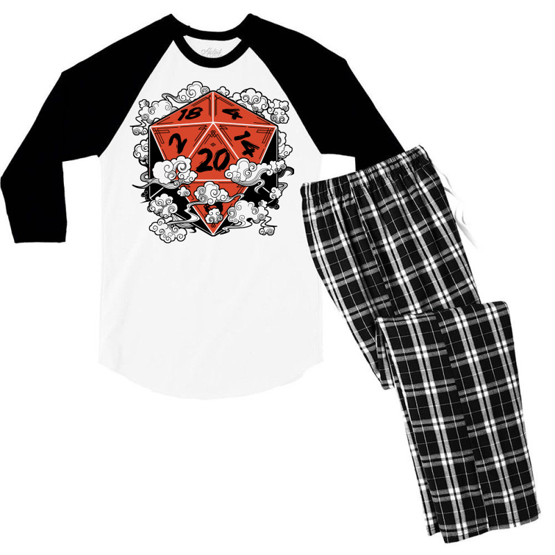 An Oriental D20 Dice Hippie Men's 3/4 Sleeve Pajama Set | Artistshot