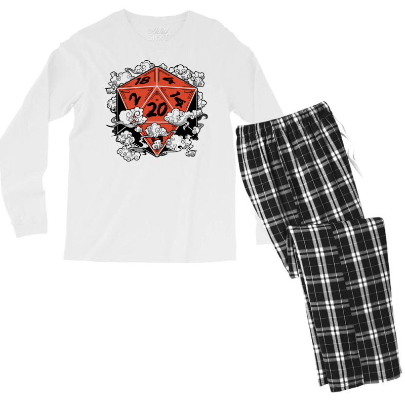 An Oriental D20 Dice Hippie Men's Long Sleeve Pajama Set | Artistshot