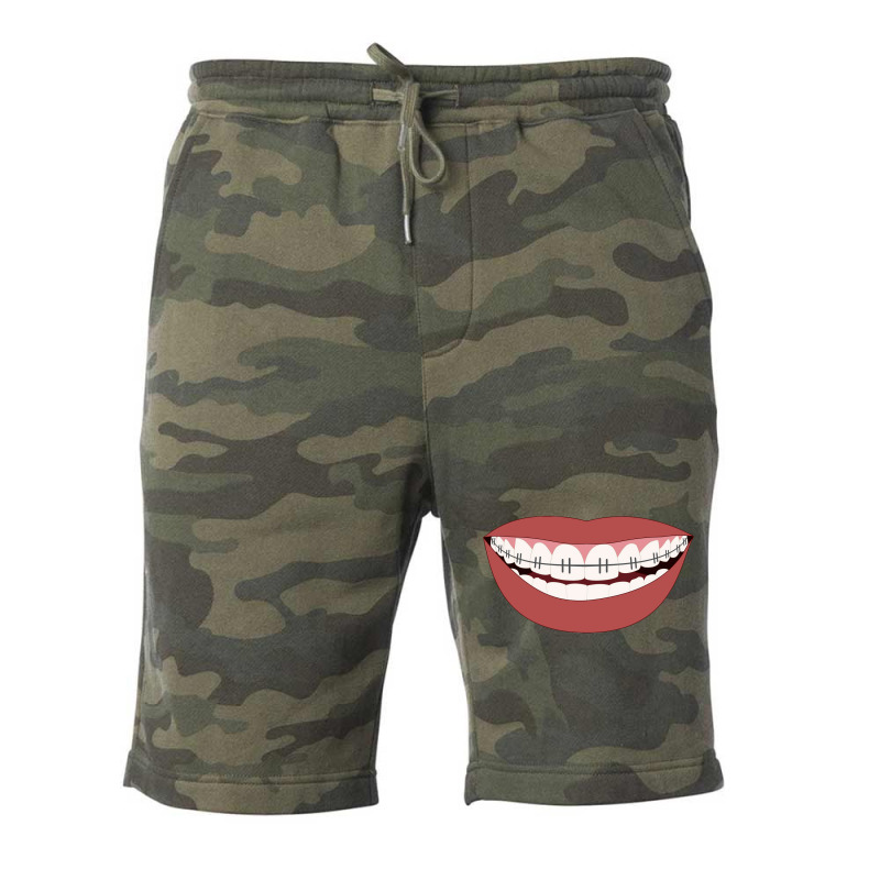 Smile With Braces Stars Fleece Short | Artistshot