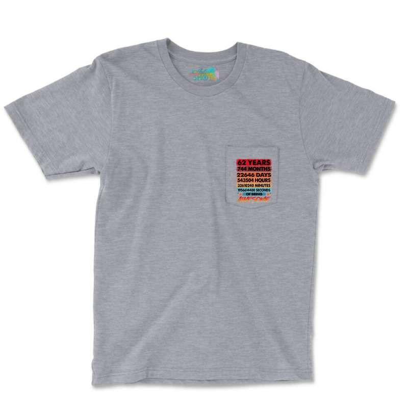 62nd Birthday  62 Years Old Vintage Birthday 70s Pocket T-shirt | Artistshot