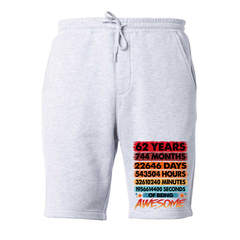 62nd Birthday  62 Years Old Vintage Birthday 70s Fleece Short | Artistshot