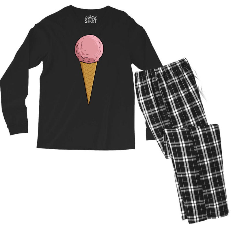 Ice Cream Cone Strawberrry Men's Long Sleeve Pajama Set | Artistshot