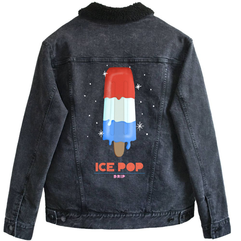 Ice Pop Drip Humor Unisex Sherpa-lined Denim Jacket | Artistshot