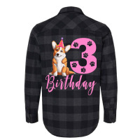 3th Birthday Corgi Blue Flannel Shirt | Artistshot