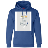 Happy Birthday Print Hipster Champion Hoodie | Artistshot