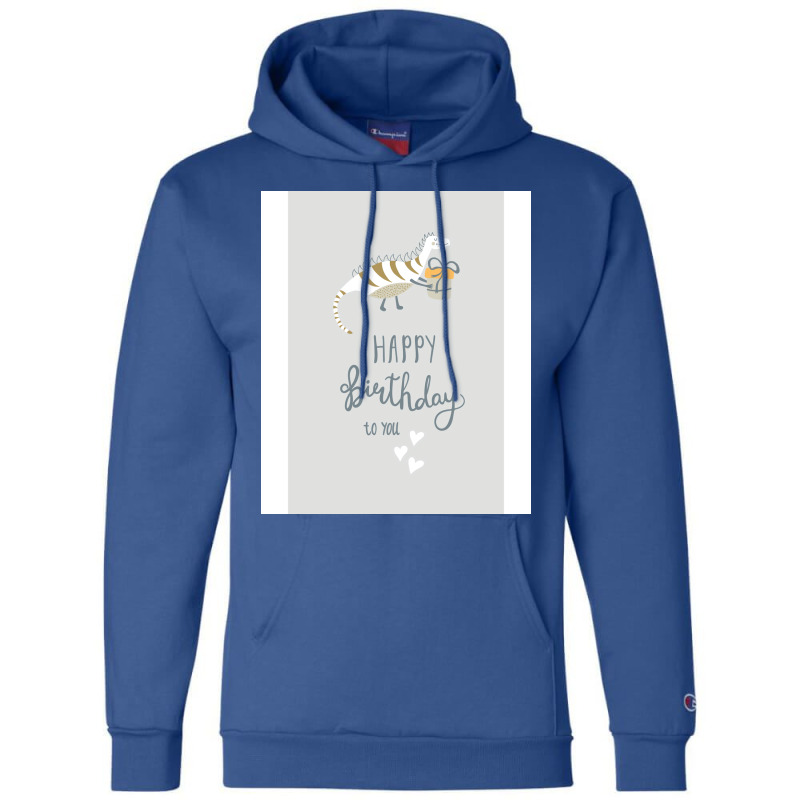 Happy Birthday Print Hipster Champion Hoodie | Artistshot