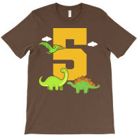 5th Birthday Dinosaur Retro T-shirt | Artistshot