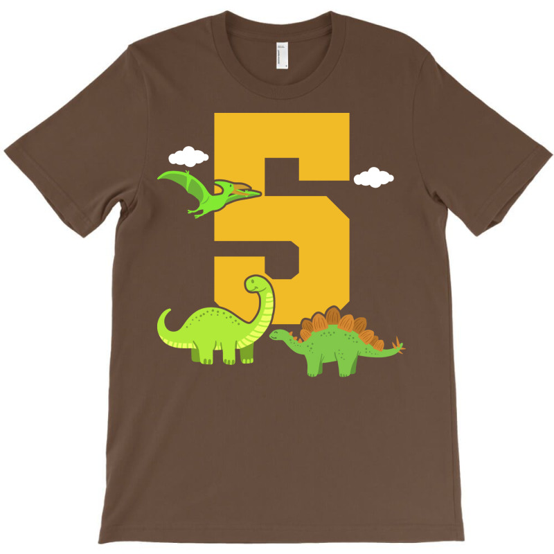 5th Birthday Dinosaur Retro T-shirt | Artistshot