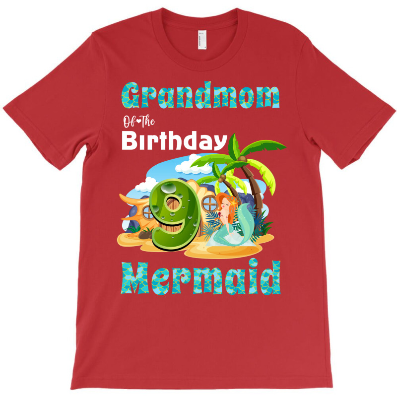 Cute Mermaid Grandmom Of The 9th Birthday Quote T-shirt | Artistshot