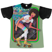 70s Roller Disco Girl Red Graphic T-shirt | Artistshot