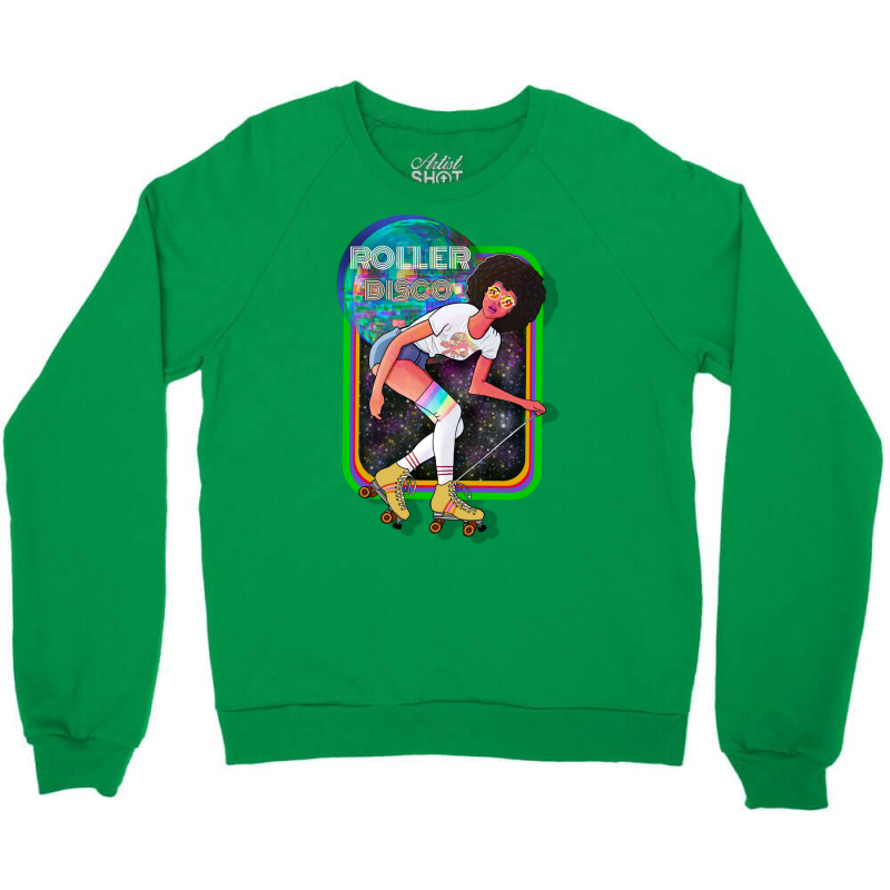 70s Roller Disco Girl Red Crewneck Sweatshirt by bafixtreemm | Artistshot