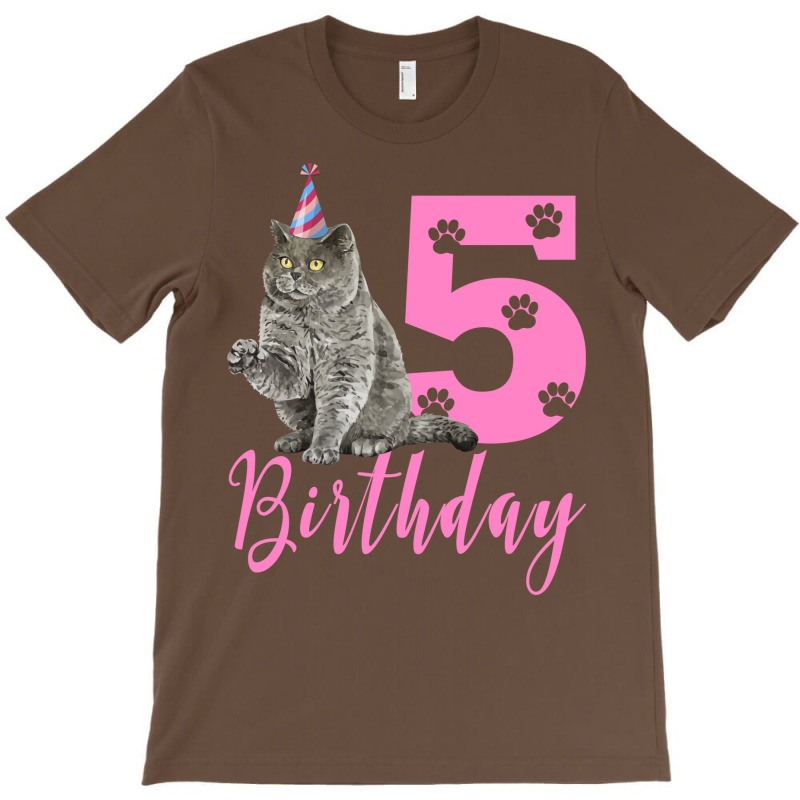 Happy Birthday 5th Cute Birthday British Shorthair T-shirt | Artistshot