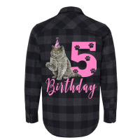 Happy Birthday 5th Cute Birthday British Shorthair Flannel Shirt | Artistshot