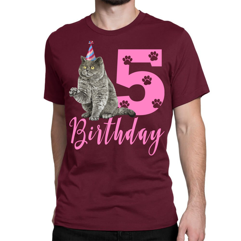 Happy Birthday 5th Cute Birthday British Shorthair Classic T-shirt | Artistshot