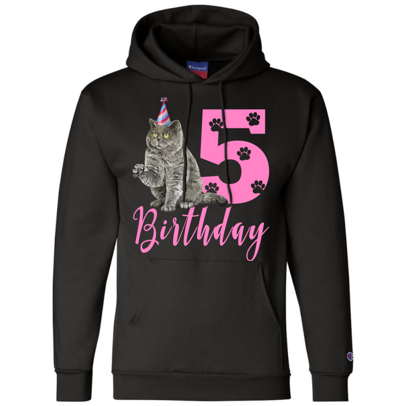 Happy Birthday 5th Cute Birthday British Shorthair Champion Hoodie | Artistshot