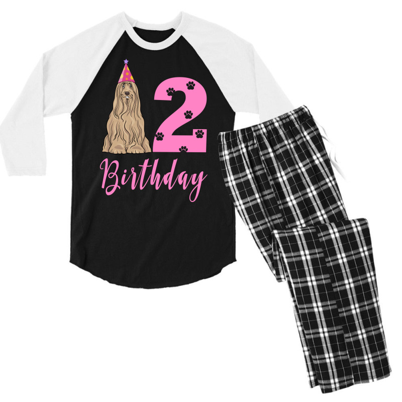 2th Birthday Bearded Collie Travel Men's 3/4 Sleeve Pajama Set | Artistshot