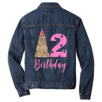 2th Birthday Bearded Collie Travel Men Denim Jacket | Artistshot