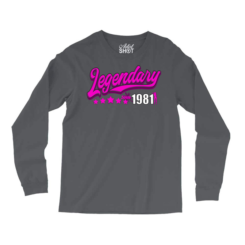 Legendary Since 1981 Pink Boy Long Sleeve Shirts | Artistshot