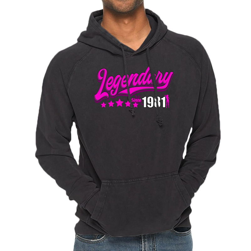 Legendary Since 1981 Pink Boy Vintage Hoodie | Artistshot