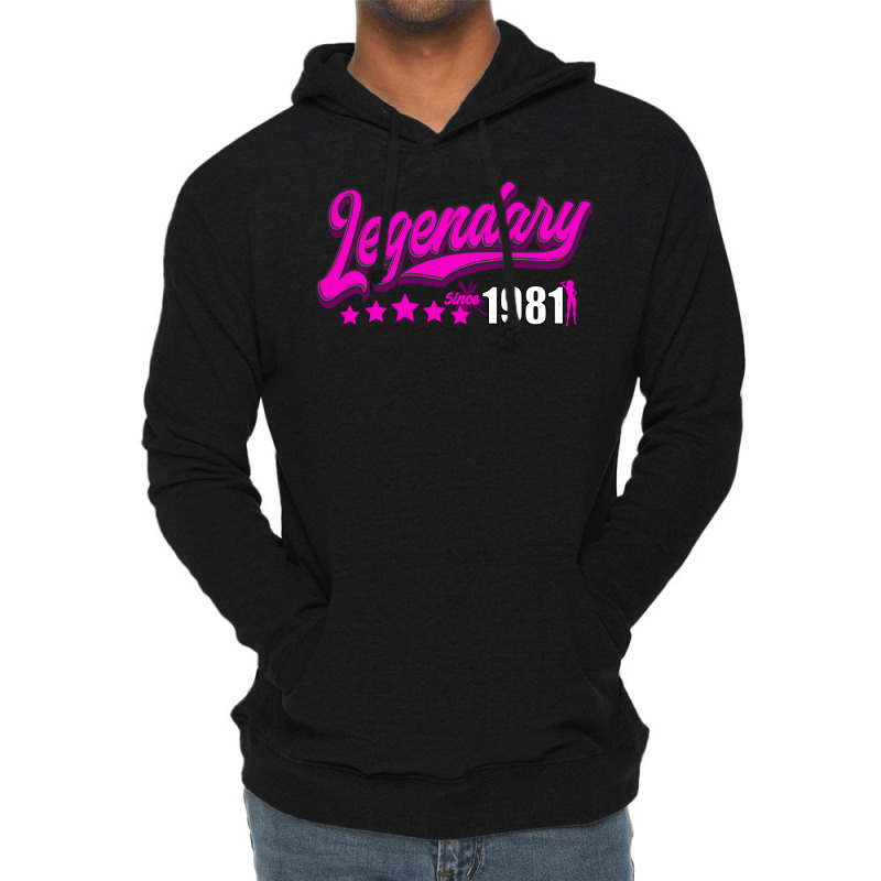 Legendary Since 1981 Pink Boy Lightweight Hoodie | Artistshot