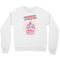 Celebration In Every Bite Cupcake Blue Crewneck Sweatshirt | Artistshot