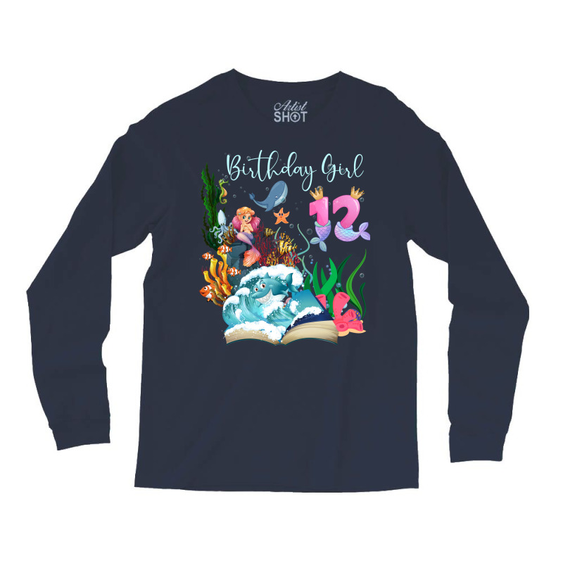 Cute Mermaid 12th Birthday Girl Gift Long Sleeve Shirts | Artistshot