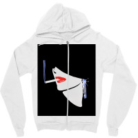 Fashion Illustration Vintage Cigarette Woman 80s R Zipper Hoodie | Artistshot