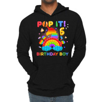 Pop It 6th Birthday Boy Nostalgia Lightweight Hoodie | Artistshot