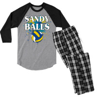 Sandy Balls Beach Volleyball Funny Player Team Aes Men's 3/4 Sleeve Pajama Set | Artistshot