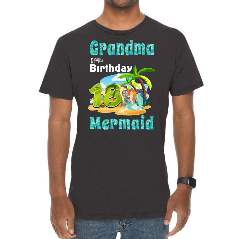 Cute Mermaid Gramma Of The 18th Birthday Hipster Vintage T-shirt | Artistshot