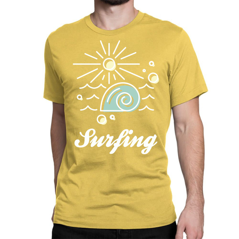 Surfing White Nature Classic T-shirt by rhmatijariahp | Artistshot