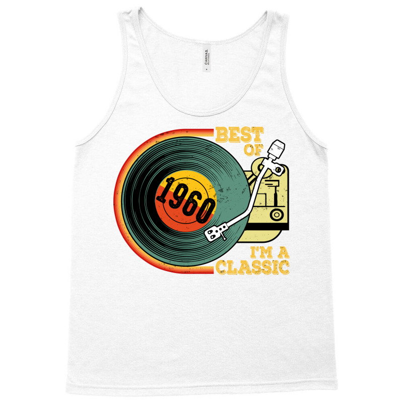 Vintage 1960 Birthday  Im  Birthday  Retro Vinyl Q Tank Top | Artistshot