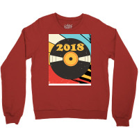 Vintage Retro 2018 Birthday  Vinyl Music Green Crewneck Sweatshirt | Artistshot