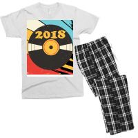 Vintage Retro 2018 Birthday  Vinyl Music Green Men's T-shirt Pajama Set | Artistshot