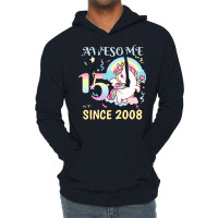 Cute Unicorn Rainbow 15th Birthday Awesome Since 2 Lightweight Hoodie | Artistshot