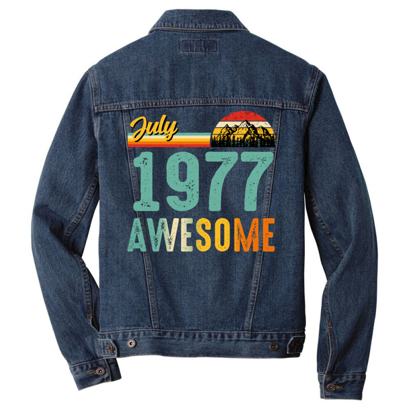 July 1977 Birthday Gift  Vintage July 1977 Awesome Men Denim Jacket | Artistshot