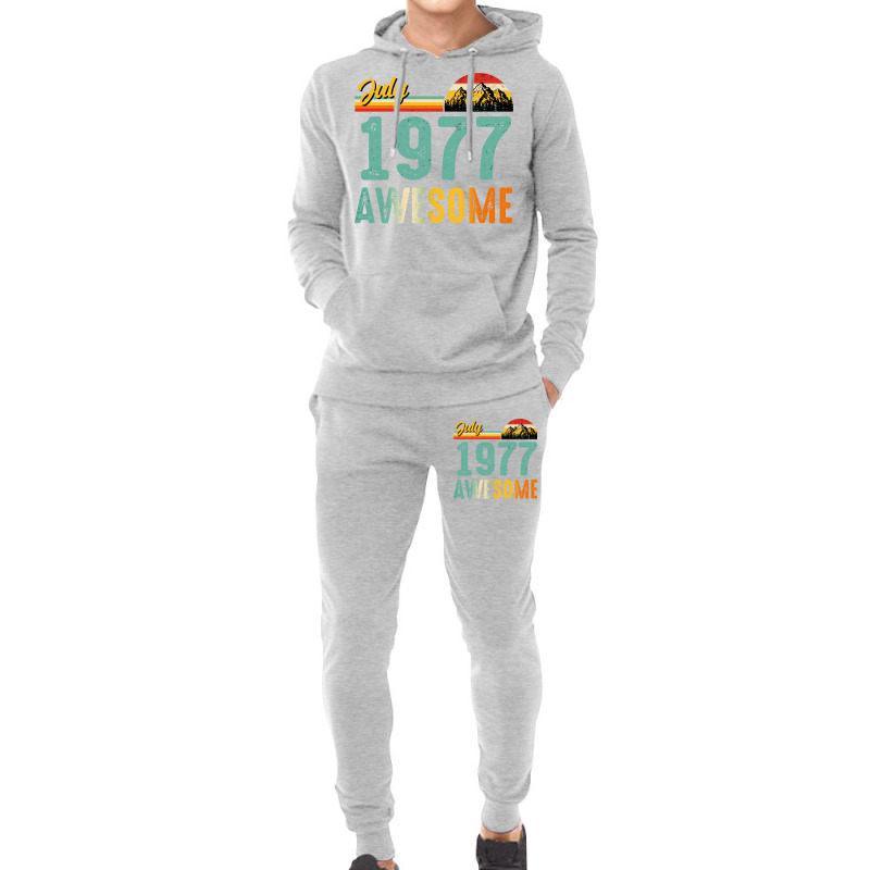 July 1977 Birthday Gift  Vintage July 1977 Awesome Hoodie & Jogger Set | Artistshot