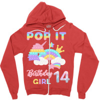 Pop It 14th Birthday Girl Vintage Zipper Hoodie | Artistshot