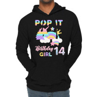 Pop It 14th Birthday Girl Vintage Lightweight Hoodie | Artistshot