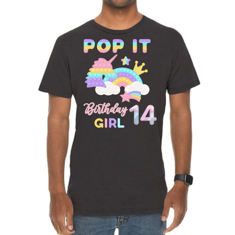 Pop It 14th Birthday Girl Vintage Vintage T-shirt | Artistshot