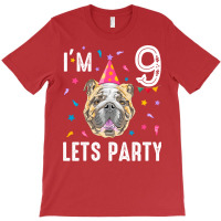 Lets Party 9th Birthday With English Bulldog Cute T-shirt | Artistshot