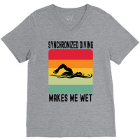 Synchronized Swimming Makes Me Wet Water Retro Nat V-neck Tee | Artistshot