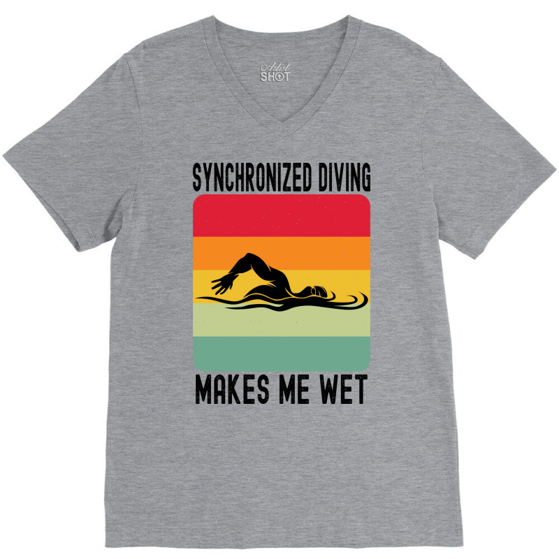 Synchronized Swimming Makes Me Wet Water Retro Nat V-Neck Tee by rosurarialas3 | Artistshot