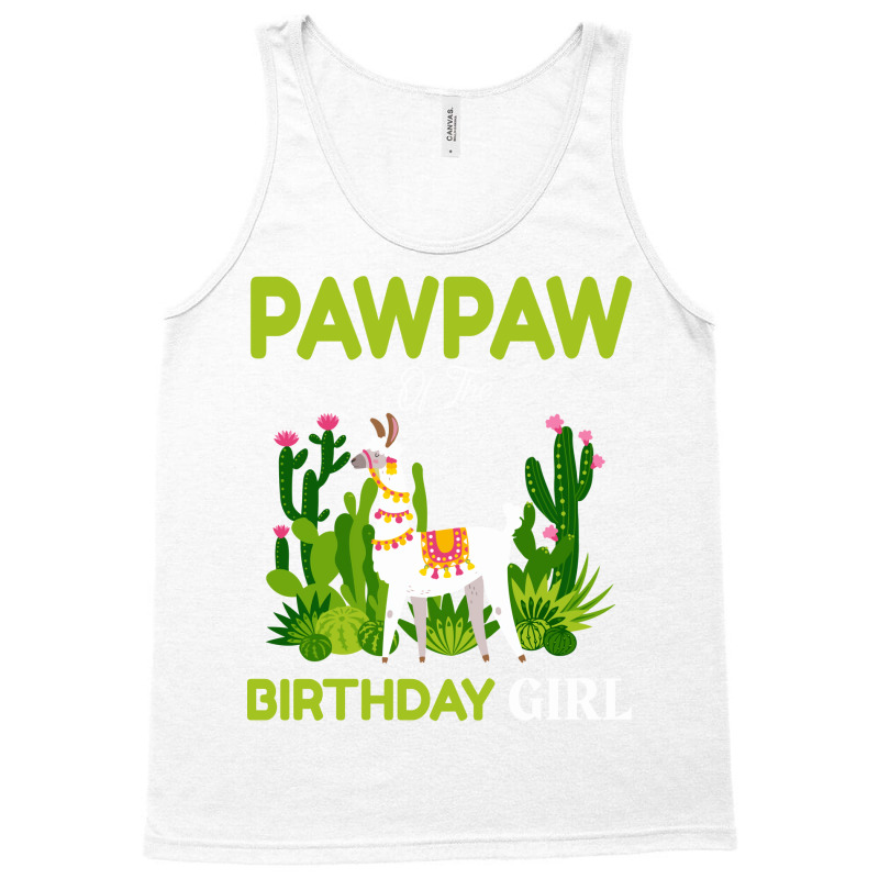 Cute Llamas Pawpaw Of The Birthday Girl Blue Tank Top | Artistshot