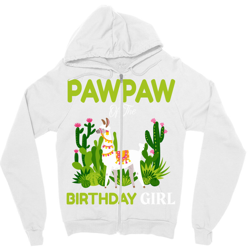 Cute Llamas Pawpaw Of The Birthday Girl Blue Zipper Hoodie | Artistshot