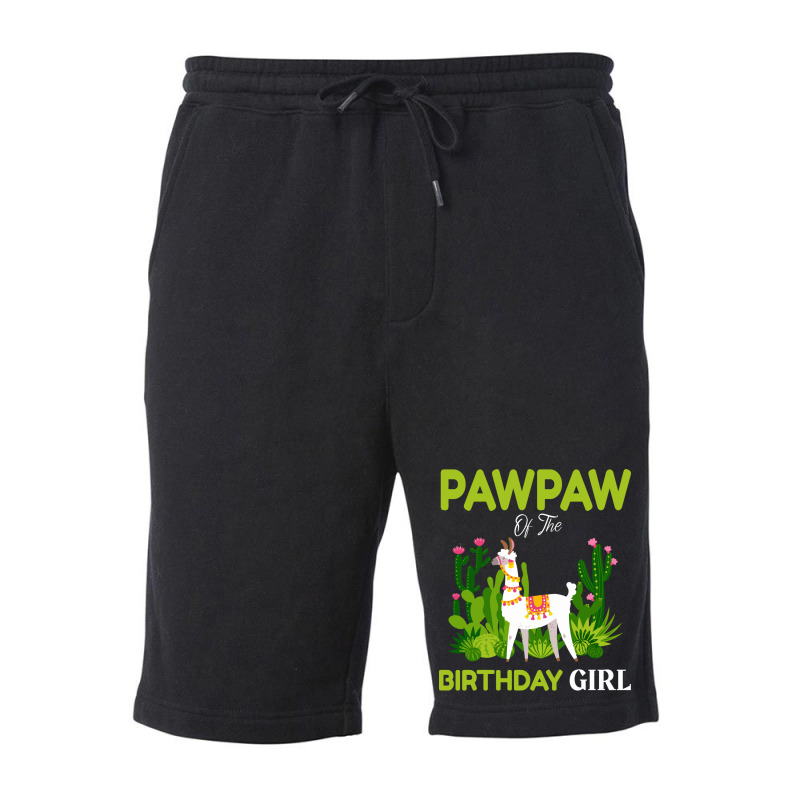 Cute Llamas Pawpaw Of The Birthday Girl Blue Fleece Short | Artistshot