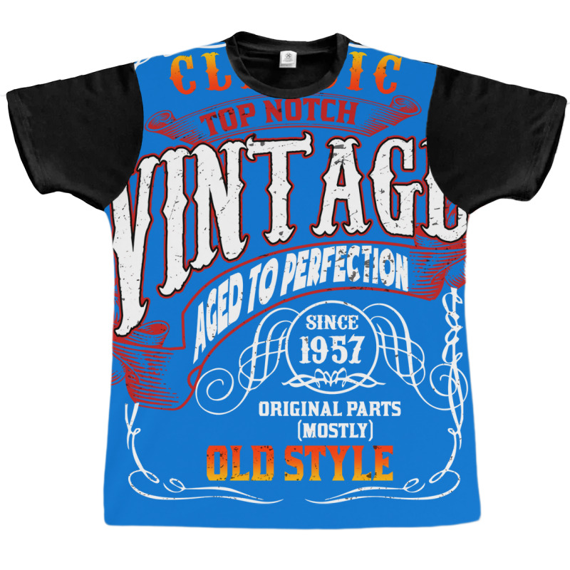 Vintage Birthday 1957 Aged To Perfection 1957 Birt Graphic T-shirt | Artistshot