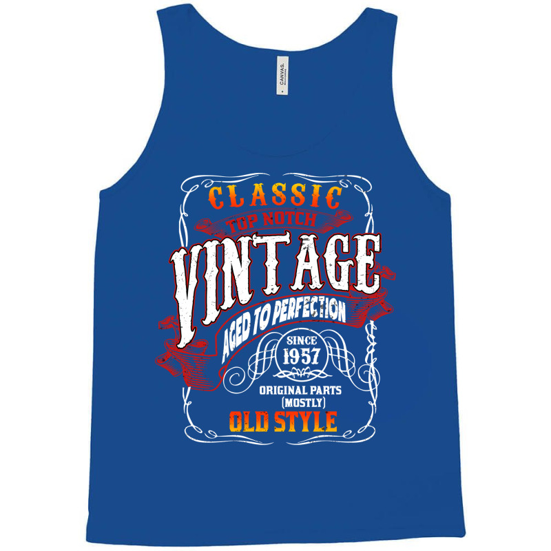 Vintage Birthday 1957 Aged To Perfection 1957 Birt Tank Top | Artistshot