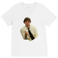 Jim Halpert Thumbs Up V-neck Tee | Artistshot