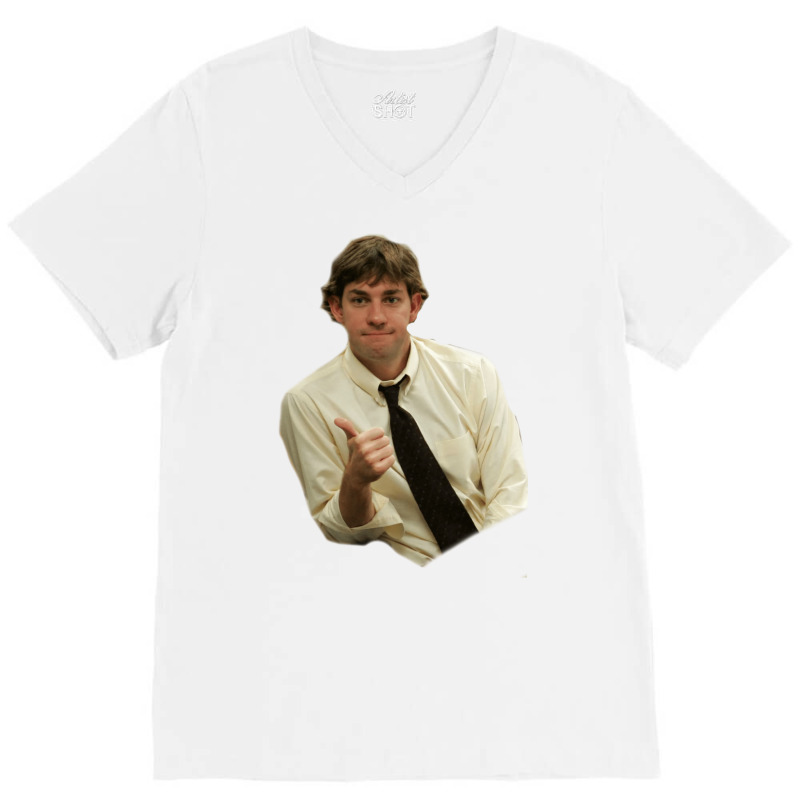 Jim Halpert Thumbs Up V-Neck Tee by persiefennink | Artistshot